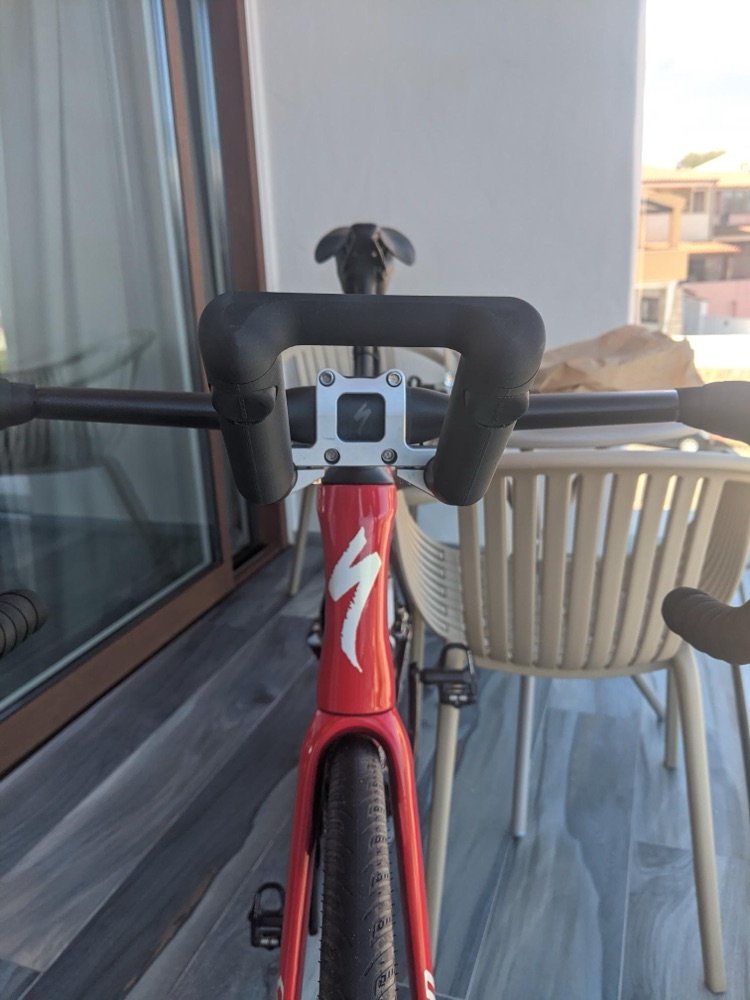 Front view of the aerobar mounted on my bike